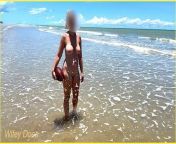 Wifeys gets splashed in slow motion from www beach sex mo