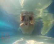 Underwater pussy show. Mermaid fingering masturbation 2 from nudism nudist teen