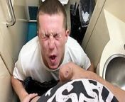 Gave a guy a blowjob on a toilet train from toilet gay sex