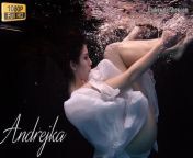 Aqua girl Andrejka underwater stripping and swimming from aqua miss naked