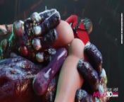 Big tits babe fucked by a huge monster in 3D animation from 3d daddy loliadeshi porn poly