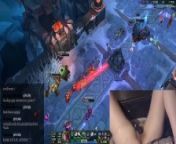Gamer Girl orgasms while playing League of Legends from league of legends sona