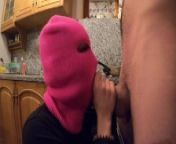 Lola Thief - SURPRISE BLOWJOB WITH CUMSHOT WHILE SHE'S COOKING from she mask