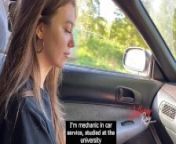 SLUT MAKE BLOWJOB IN THE CAR, TREASON HER BF WITH SUBTITlES from english xxxcxx