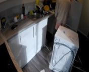 Horny wife seduces plumber in the kitchen while husband at work from nighti sex
