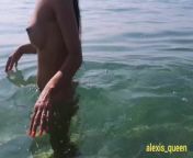 She masturbates on the nudist beach, squirts and then walks naked across the sea in front of the voy from nude drashti dhami naked photohi village big fat women sex video