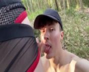 Blowjob in the woods from gays dick heads