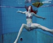 Big tits teenie Liza Bubarek swimming naked in the pool from liza abdullah nude fake
