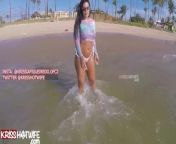 Kriss Hotwife With Transparent Top Without Bra Taking A Morning Walk On The Beach from malu trevejo transparent bra