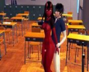 Young Guy thig job succubus Meru in classroom from mern
