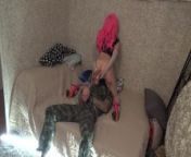 Pinkhair girl provokes a soldier, tied and fuck him from tumblur