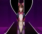 [MMD] Overwatch Dva Black Cat 3D Erotic Hot Dance from black cat cosplay porn