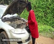 Busty ebony pays the mechanic with great sex from africa pono
