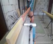 DIY Bed Part 3 - Work with jointer + BONUS blowjob from naked blouse