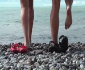 NUDIST BEACH Nude young couple at the beach Teen naked couple at the nudist beach Naturist beach from pure nudism naturist world