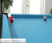 Naughty America - Hot blonde Milf Kenzi Foxx hustle&apos;s the pool table cleaner into fucking her wet pu from boj pu