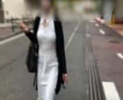 Personal Photography&quot; Big-breasted MILF in tight white one-piece, no bra, walking & shopping ♡ Potch from fron japanese mature