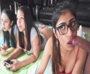 BANGBROS - Mia Khalifa&apos;s Video Game Night With Rachel Rose & Tiffany Valentine from pakistan muslim xxx video com nadia mari in