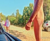 BEACH ADVENTURE: cock exposed to people and a nasty woman makes me cum from aunty bath outdoor naked