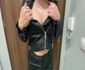 deep fuck for leather girl with cumshot on jacket from girls leather