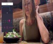 Cumming hard in public restaurant with Lush remote controlled vibrator from lovekush