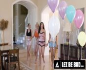 LEZ BE BAD - Laney Grey & Jessica Starling Surprise Their Bestie With TP GANGBANG! STRAP-ON DP! from tpz