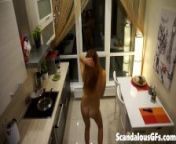 Redhead babe enjoying sensual music in the kitchen without clothes from anushka sen without clothes
