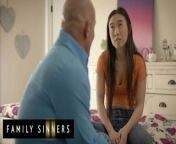 FAMILY SINNERS - Disappointed Kimmy Kimm Leans Forward To Kiss Her Warming Step-dad Derrick Pierce from tantra vidya leaning step